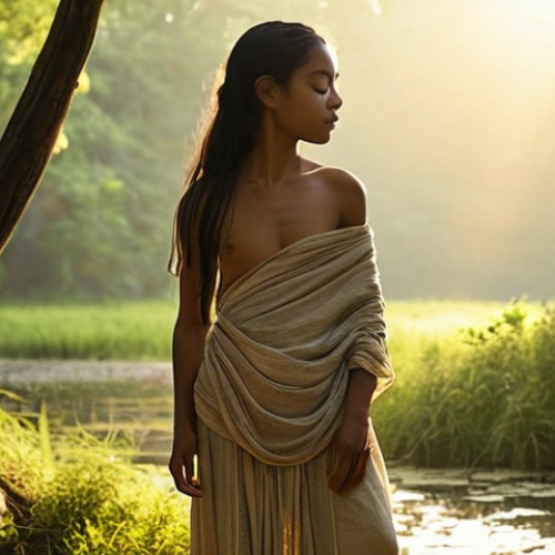 Home 14 **Image Prompt 1: Inner Sanctuary & Ancient Harmony**
A serene, gender-neutral figure, ethnically diverse, standing in a tranquil, sun-dappled natural environment such as a lush forest clearing or a peaceful lakeside at dawn. Their posture conveys deep inner peace and self-awareness, with eyes gently closed or a calm, introspective gaze. Soft, flowing, natural-fiber clothing. Subtle, ethereal elements like a gentle, warm glow emanating from their heart area, symbolizing innate intelligence and balance, or a harmonious blend of natural patterns in the background subtly suggesting ancient wisdom and connection to earth's rhythms. The overall mood is profoundly balanced, reflective, and deeply grounded. High detail, cinematic lighting, soft focus, natural textures, dreamlike quality.