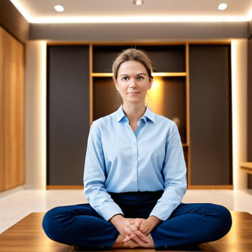 Home 7 A professional holistic health practitioner, in a modest, contemporary business-casual outfit, sits in a modern, calm clinic space. Her posture is attentive and empathetic, engaged in deep listening. The background subtly blends traditional, warm elements like natural wood and soft lighting with modern, sleek design, symbolizing the integration of ancient wisdom and modern science. The atmosphere is inviting and professional, highlighting a moment of genuine human connection. fully clothed, appropriate attire, safe for work, professional, perfect anatomy, correct proportions, natural pose, well-formed hands, proper finger count, natural body proportions, high quality photography.