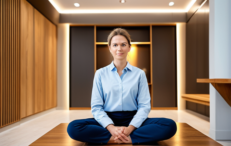 A professional holistic health practitioner, in a modest, contemporary business-casual outfit, sits in a modern, calm clinic space. Her posture is attentive and empathetic, engaged in deep listening. The background subtly blends traditional, warm elements like natural wood and soft lighting with modern, sleek design, symbolizing the integration of ancient wisdom and modern science. The atmosphere is inviting and professional, highlighting a moment of genuine human connection. fully clothed, appropriate attire, safe for work, professional, perfect anatomy, correct proportions, natural pose, well-formed hands, proper finger count, natural body proportions, high quality photography.