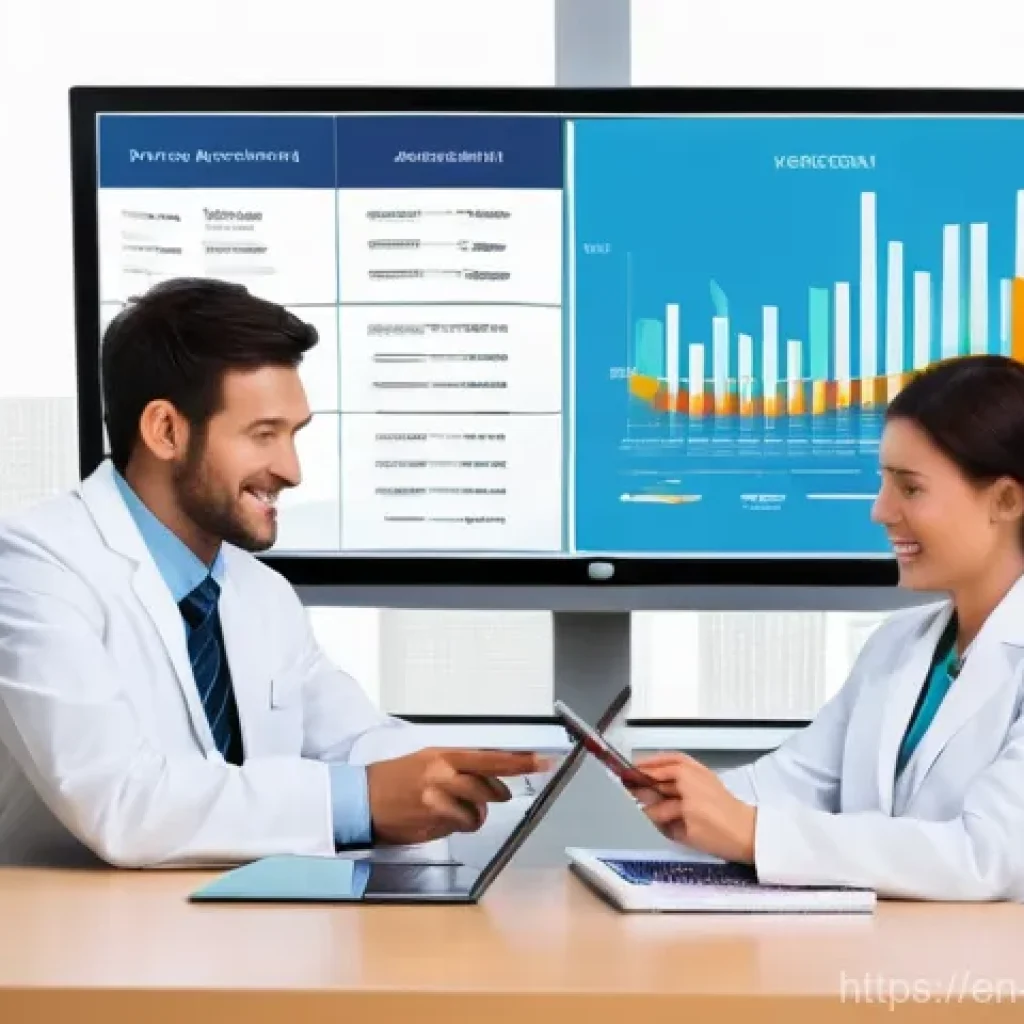 한의사와 보험 청구 실무 - **Prompt:** A dynamic and brightly lit image set in a modern, organized healthcare administration of...